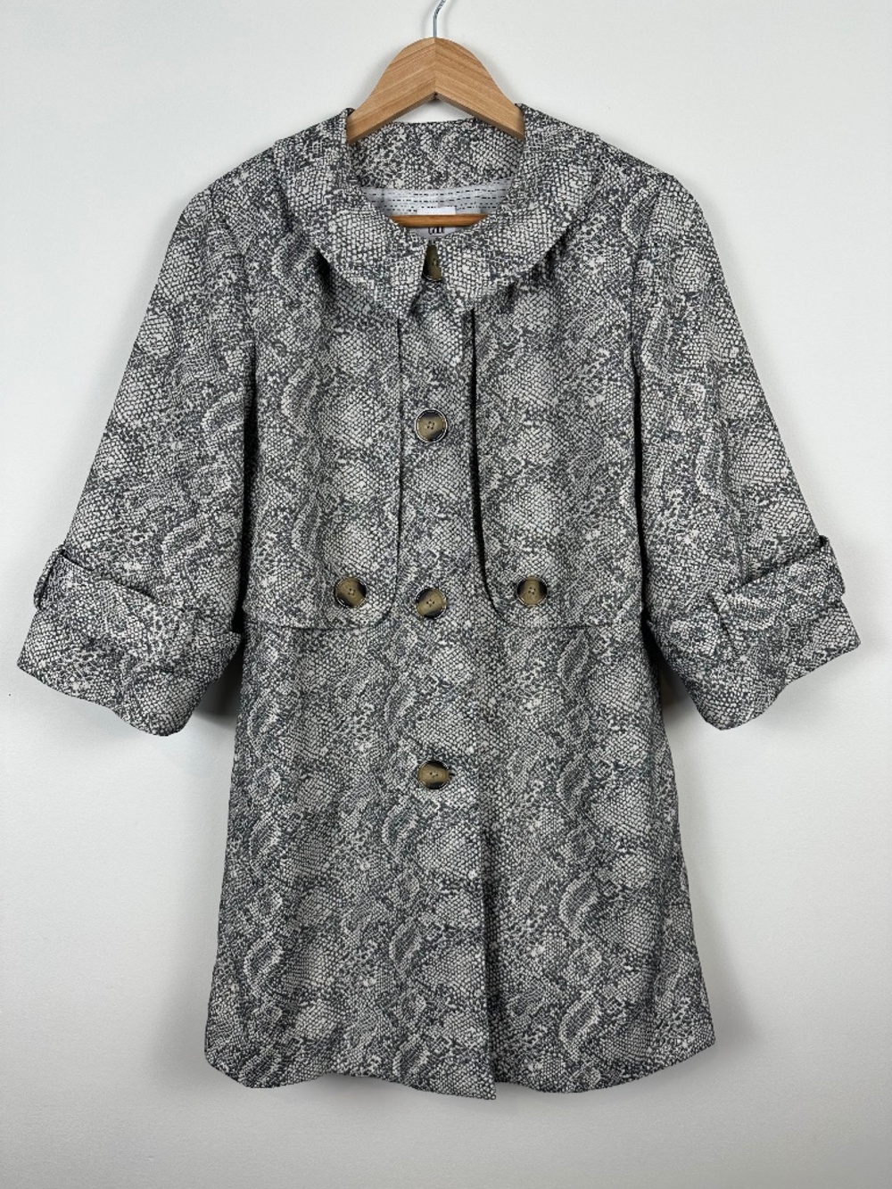 Cabi Camille Coat #3134 Snakeskin Print Swing Jacket XS